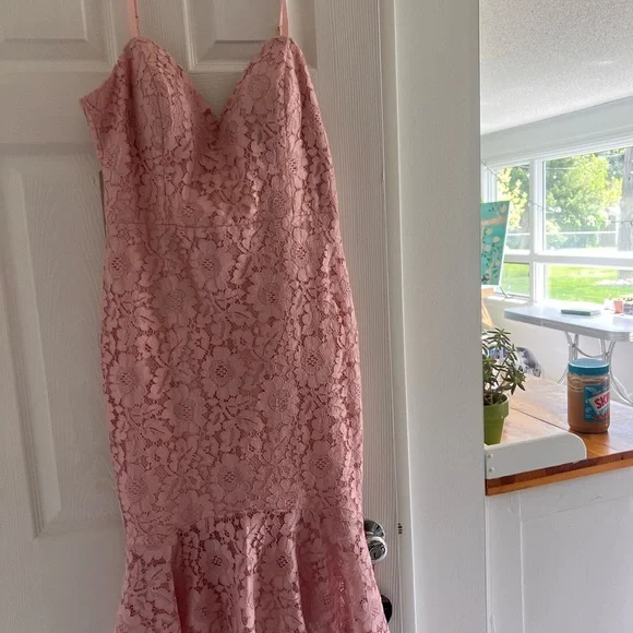 chinese dress ladies All Mine Pink Lace Mini Dress